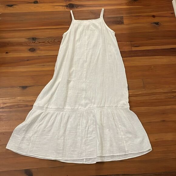 H&M White Cotton Sleeveless Midi Sundress Womens Size Small Beach Vacation - Picture 3 of 8